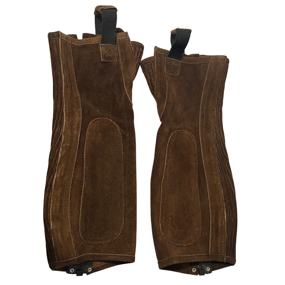 Perri's Riding Apparel Half Chaps Suede XS Brown Equestrian Leg Protectors